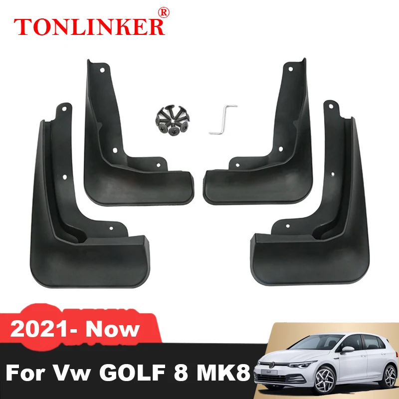 

TONLINKER Mudguard For Volkswagen VW Golf 8 MK8 GTI 2021 2022- Mud Flaps Mudguards Splash Guards Car Fender Mudflaps 4Pcs Set