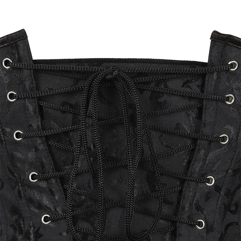 Short Underbust Corset Waist Trainer Gothic Steampunk Bustier CorsetWorkout Body Shaper 24 Steel Boned Lace Up Slimming Belt