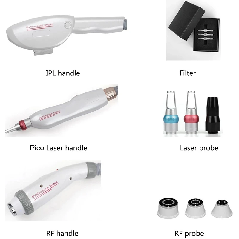 2023 أفضل 3 in1 متعددة الوظائف IPL آلة إزالة الشعر بالليزر Nd Yag آلة إزالة الوشم بالليزر R/F إزالة شعر الوجه