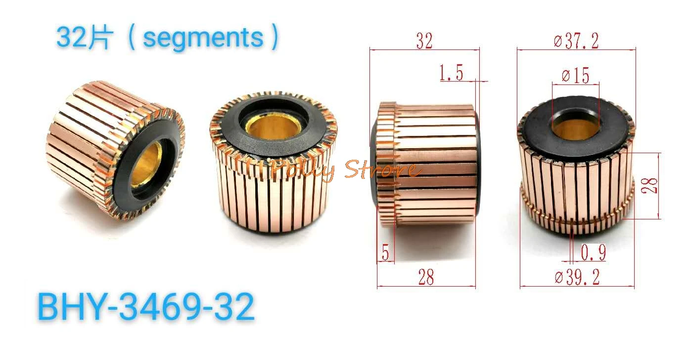 

1Pc 15x37.2x32(28)mm 32P Copper Bars Alternator Electric Motor Commutator BHY-3469-32