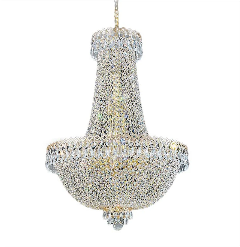 

Empire Gold Crystal Chandelier for Foyer luxury kitchen island light Modern Staircase Ceiling light hanging Lamp cristal lustre