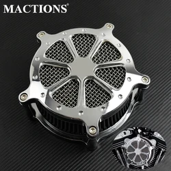 Motorcycle Chrome Air Cleaner Grey Intake Filter kit For Harley Sportster Dyna FXDLS Softail Fat Boy Touring Street Road Glide