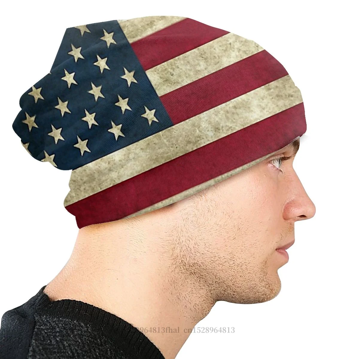 American Flag Vintage Fashion Beanie Hats Knitted Hat Bonnet High Quality Skullies Beanies Caps Men Women\'s Earmuffs