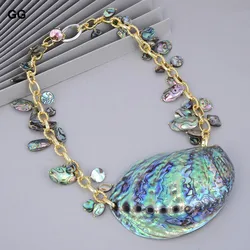 G-G Jewelry 25'' Natural Rainbow Abalone Shell Pendant Necklace For Women