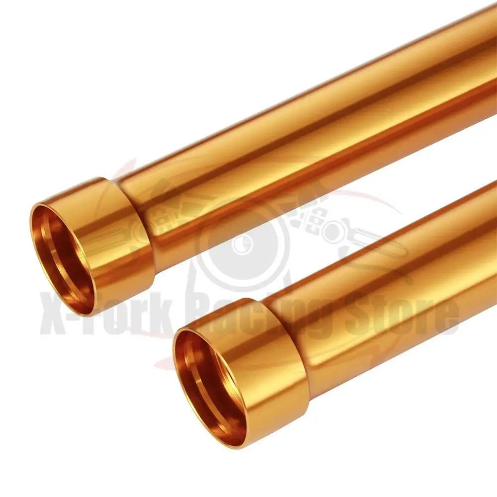 

Front Outer Fork Tubes Pipes Gold Pair For YAMAHA YZF-R1M R1M 2015-2019 2016 2017 2018 527mm 2KS-23106-00-00 with Bushings