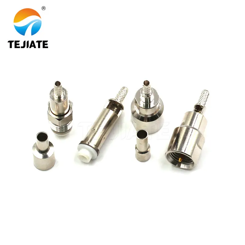 2PCS FEM-J-K-1.5 RF Coaxial Connector FEM Adapter Opening Type No Wired Communication Cable Connector Nickel Plating