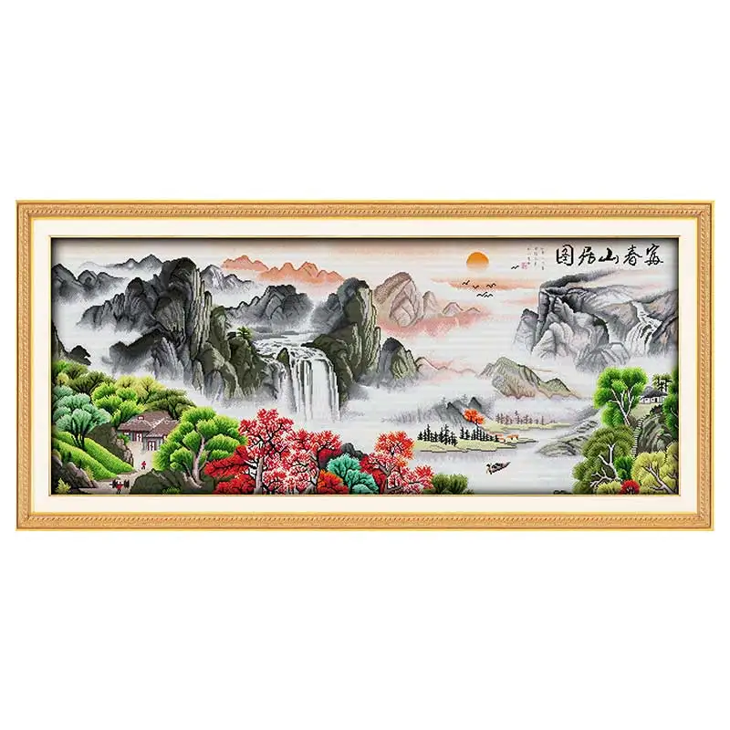 Dwelling in the Fuchun Mountains Counted Cross Stitch Set Wholesale 11CT 14CT Printed DMC Cross-stitch Kit Embroidery Needlework