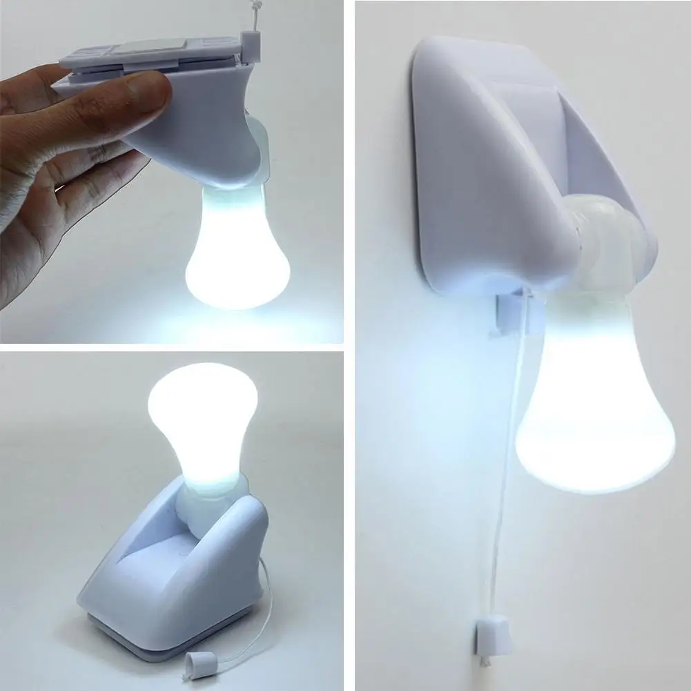 3LED 당겨 문자열 스마트 침대 옆 캐비닛 화이트 야간 조명 램프 휴대용 및 설치하기 쉬운 머리맡 Led 전구