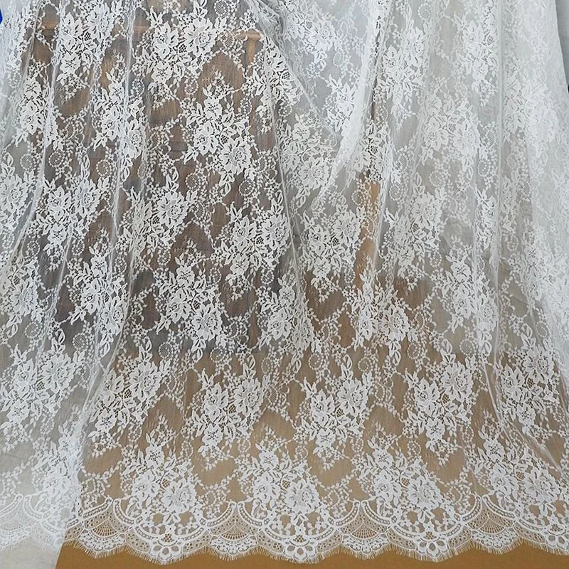 1.5meter width 3m length Eyelash Lace Fabric Handmade Material Evening Dress Clothes Fabric  table cloth curtain materia