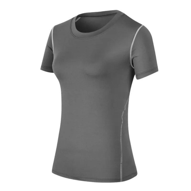 Women Fitness Quick Drying Shirts Elastic Yoga Sports T Shirt Tights Gym Running Tops Short Sleeve Tees Blouses Shirts Jerseys