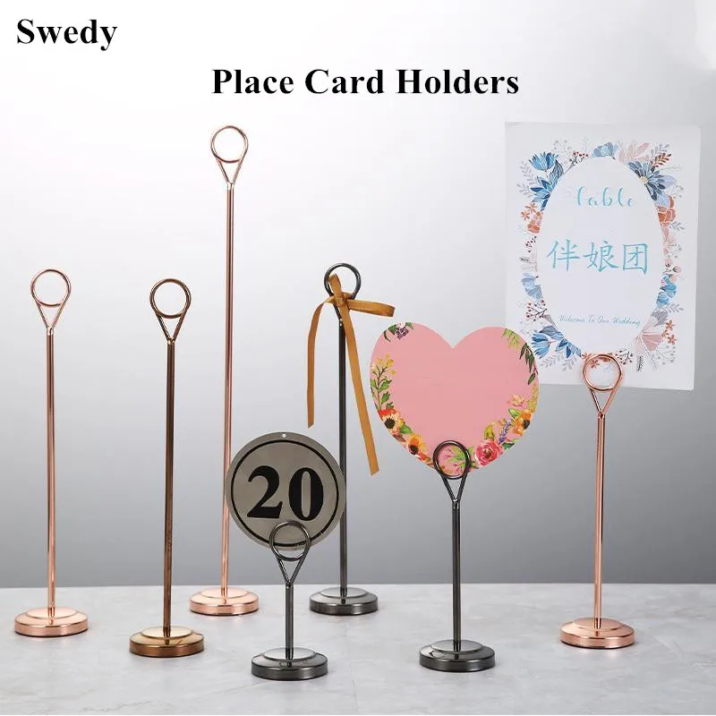 Stainless Steel Restaurant Tabletop Metal Table Number Stand Place Card Holder Photo Holder Clips Menu Stand