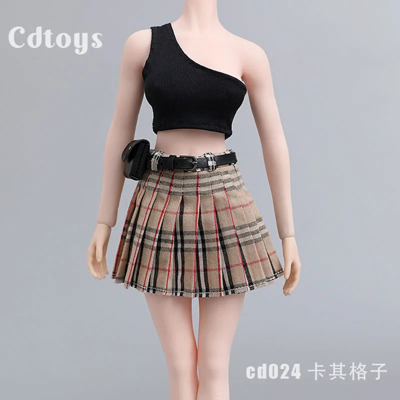 1/6 CDTOYS CD024 Female Soldier Clothes Set Many Colors School Uniform Small Vest Pleated Skirt Belt For 12'' Action Figure