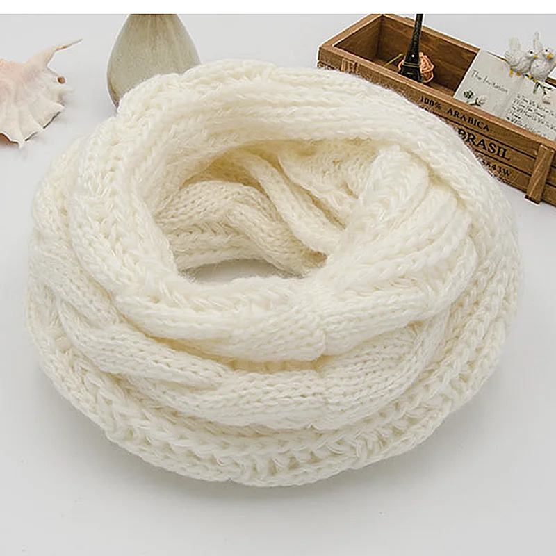 Thick Knitted Snood Scarf for Women Unisex Ring Scarf Color Matching Soft Neck Loop Circle Top Winter New Fashion