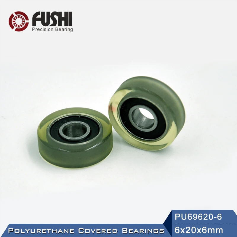 PU 696 Polyurethane Covered Bearing 6*20*6 mm ( 4 PCS ) Shaft 6mm PU69620-6 Urethane Cover PU696 Bearings