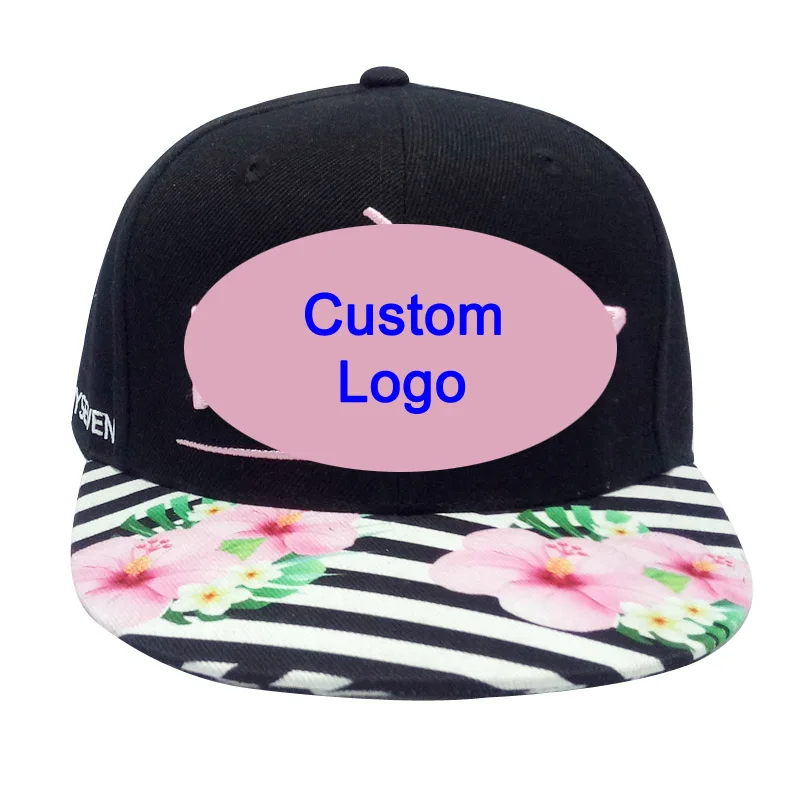 Full Color Whole All Printed Inner Strap Text Hang Tag Adult Big Size Hiphop 3D Acrylic Polyester Tennis Baseball Custom Hat