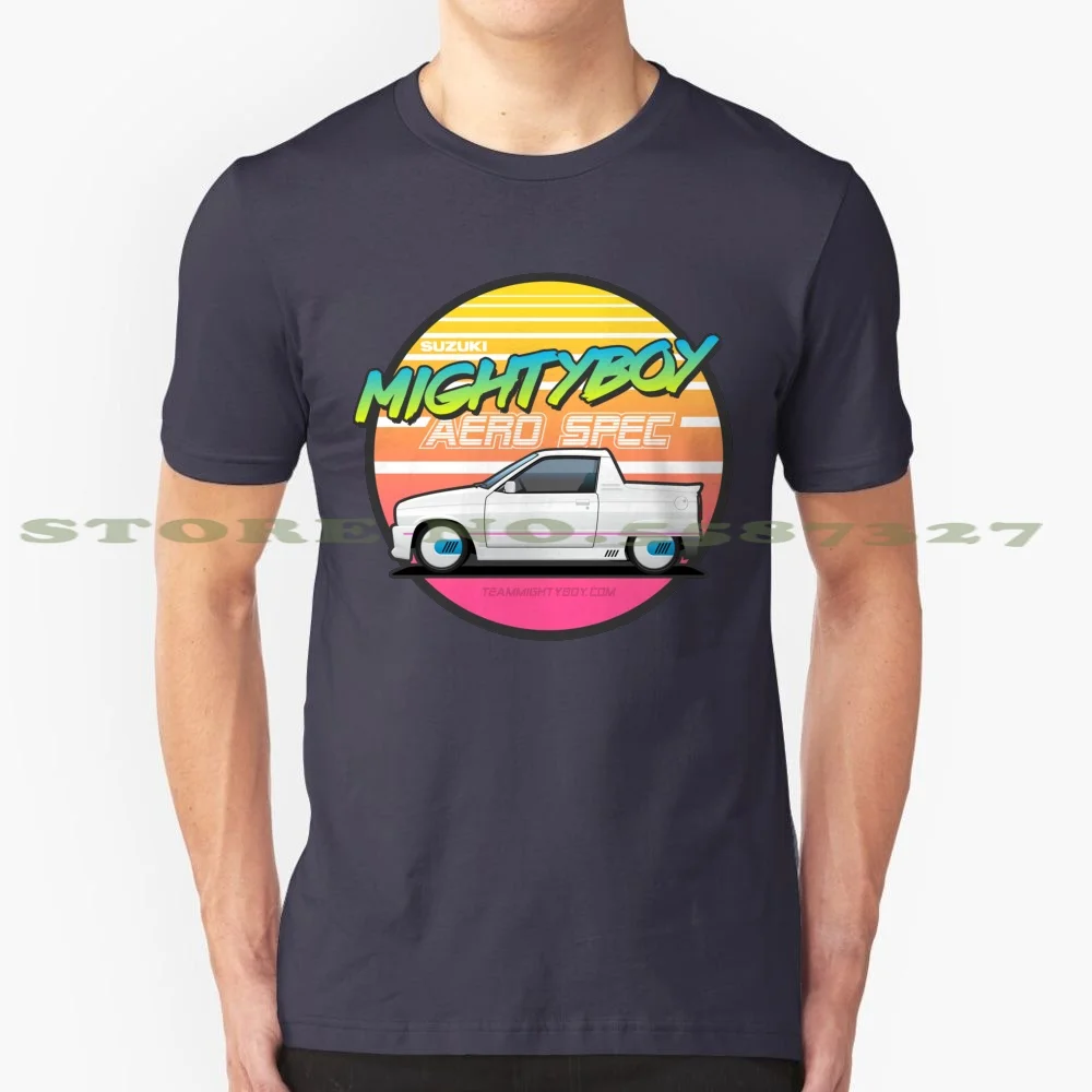 A E R O-S P E C 100% Pure Cotton T-Shirt Mightyboy Car Keijidosha Daihatsu Ute Pickup 1980 80S Retro