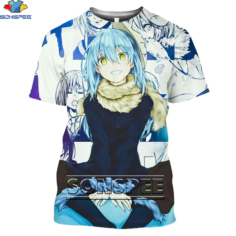 SONSPEE Anime That Time I Got Reincarnated as a Slime Shirt 3D Printing Men Women's  Harajuku Man Oversized T-shirts Kid T-shirt