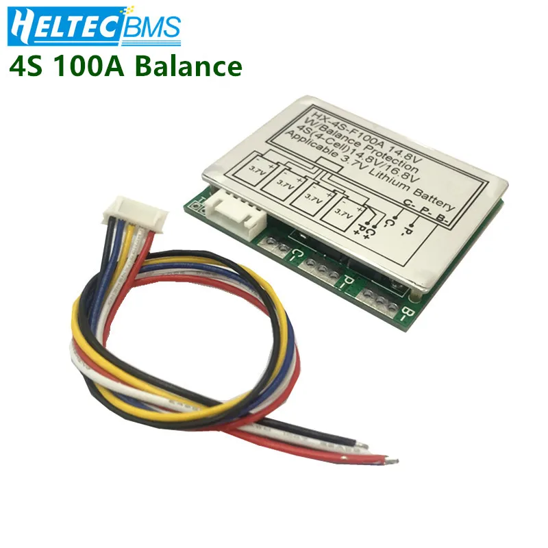 4S 100A BMS 12.8V Lithium Iron Phosphate Battery 14.8V Lithium Battery Protection Board with Balanced Version Split Port