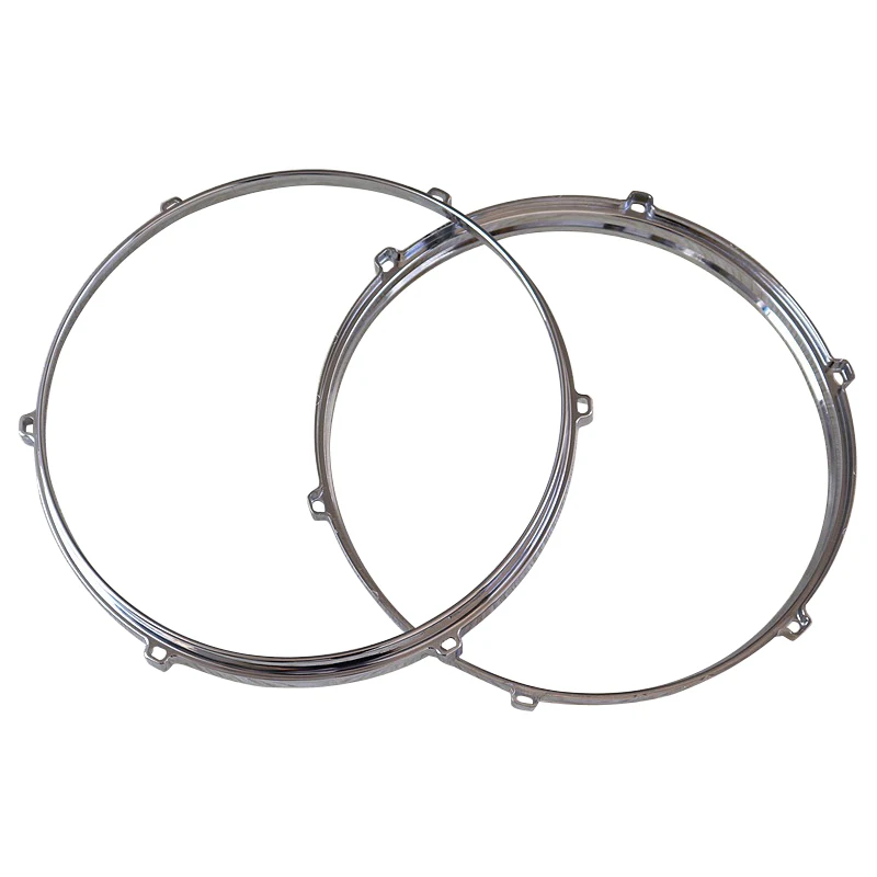 12 Inch 6 Hole Drum Rim aluminium Die-cast Snare Drum Hoop Silver Color 1 Pair