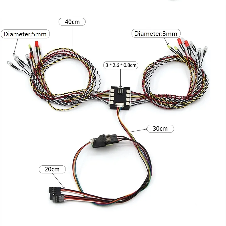 16 sistema de luz led dianteiro & traseiro lâmpada grupo luz volta para rc rastreador carro traxxas trx4 axial scx10 wpl d12 mn99s mn86s