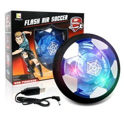 Suspended Football Toys Air Cushion Floating Foam Football Indoor Electric with LED Light Flashing Soccer Kids Gliding Toy