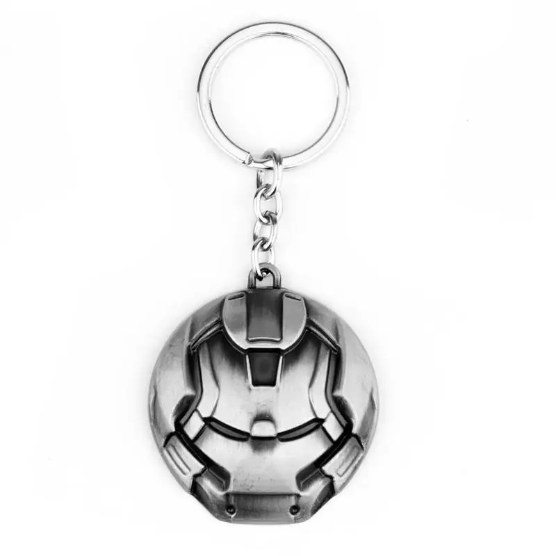 New Metal Marvel Avengers Hulkbuster Pendant Keychains Key Rings Hulk Iron Man Tony Stark Armored Weapons