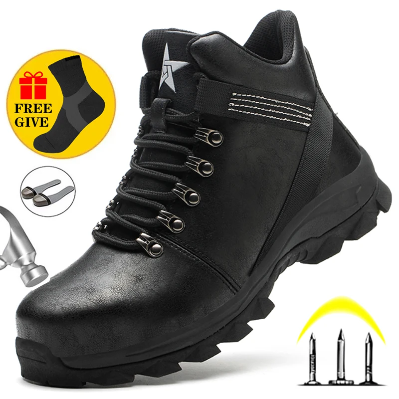 Winter Boots Men Safety Shoes Indestructible Work Shoes Puncture-Proof Work Sneakers Male Steel Toe Shoes Work Safety Boots 2020