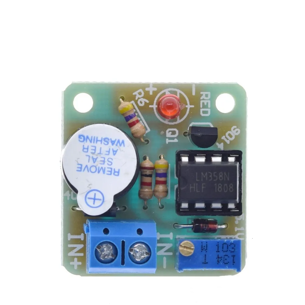 TZT 1/3 Stück LM358 Akkumulator Ton-Licht-Alarmmodul 12V Buzzer zum Schutz vor Überentladung Steuermodul – Detail 7