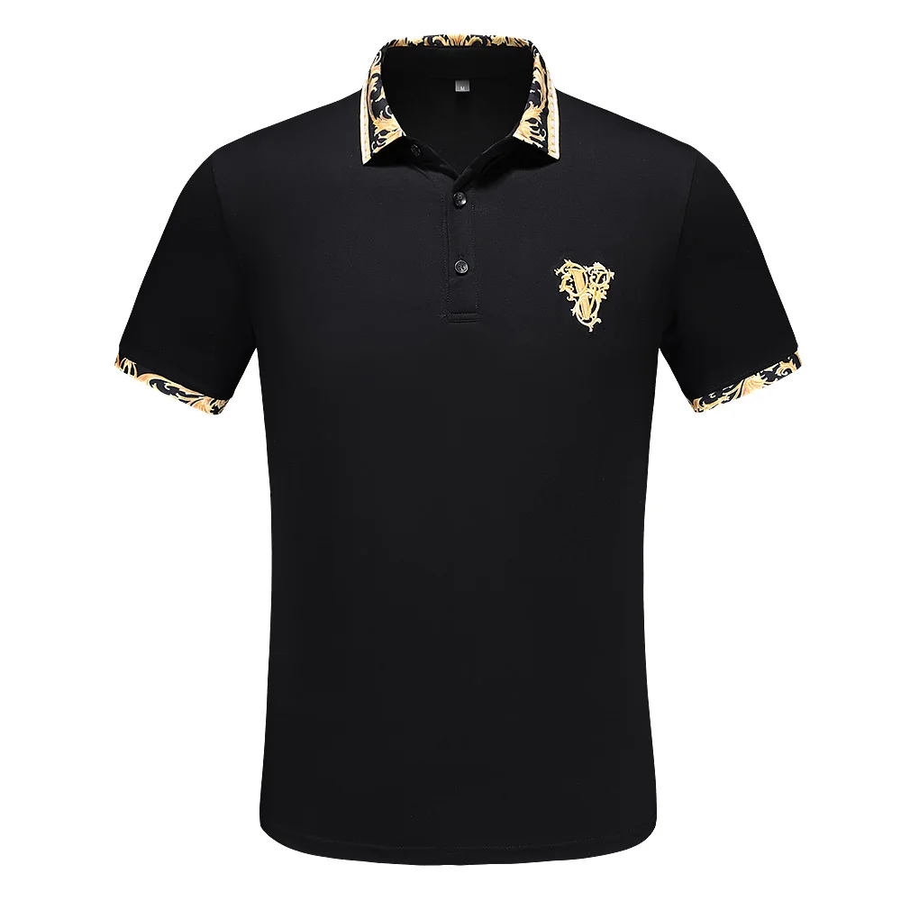 2024 new embroidery short-sleeved Polo Shirts men\'s summer British fashion men\'s cotton lapel knitted polo shirt