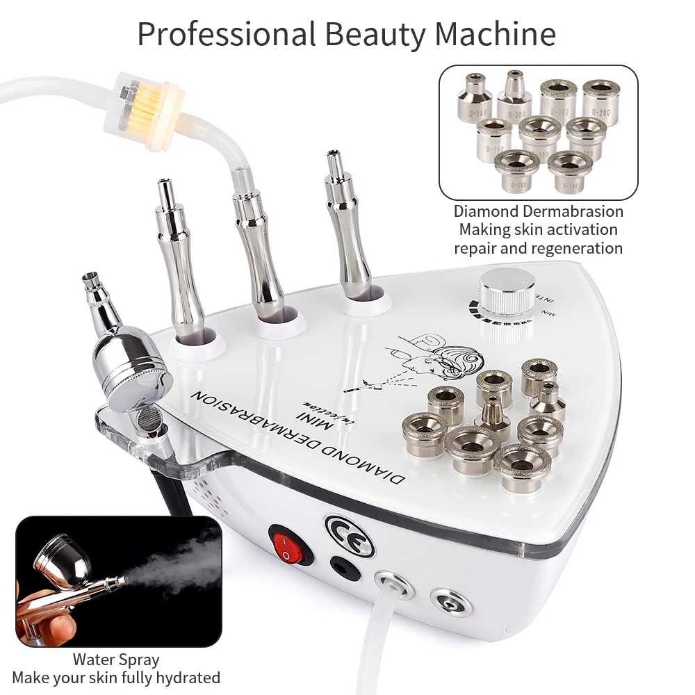 2 in 1 Diamond Dermabrasion Exfoliation Machine Nano Moisturizing Water Sprayer Remove Blackhead Wrinkle Facial Peeling Machine