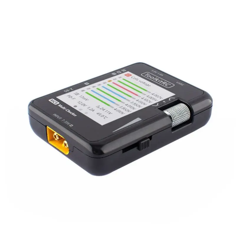 ToolkitRC MC8 Battery Checker LCD Display Digital Battery Capacity Checker Battery Balancer for lipos ESC Servo Tester Tool