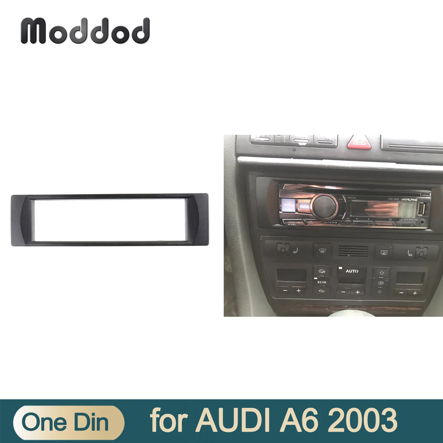 Jedna ramka wykończeniowa radia 1 Din dla Audi A6 2003 Panel Stereo instalacja montażowa montaż zestaw do przycinania CD DVD ramka na twarz ramka