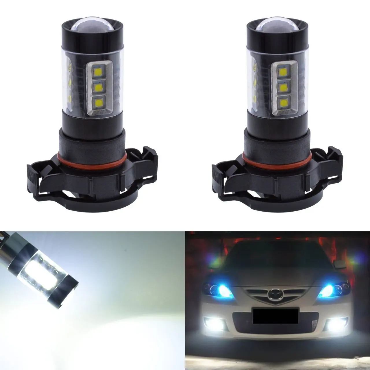 

2Pcs PSX24W LED H16 H10 H11 H8 Fog Light 9006 HB4 Auto Bulb 880 881 80W LED Bulb Car Daytime Running Light DRL Lamp 6000K White