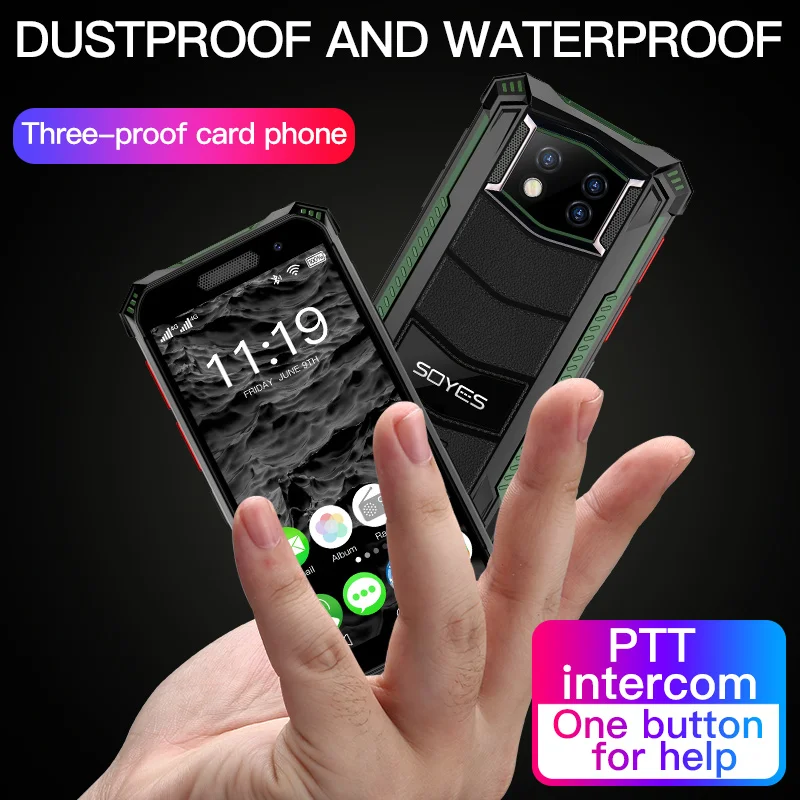 New SOYES S10Max Pocket Smartphone Dual SIM Quad Core Outdoor Durable Smartphone Face ID Fingerprint Unlock Waterproof, Dropproo