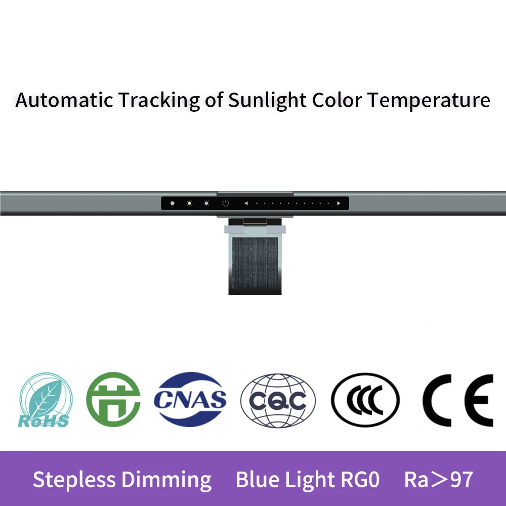 E-kong No Glare Neutralize Blue Light Desk Lamp Computer Laptop Screen Hanging Light with Tracking of Sunlight Color Temperature