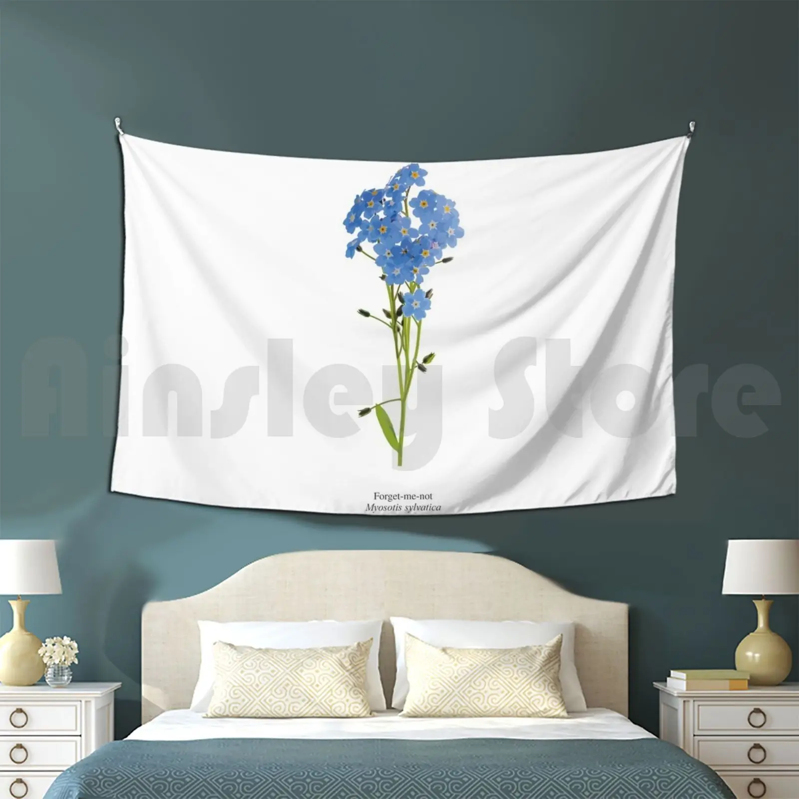 Forget-Me-Not Flower 2.0 Customized Tapestry Forgetmenot Forget Me Not Myosotis Sylvatica Forget Me