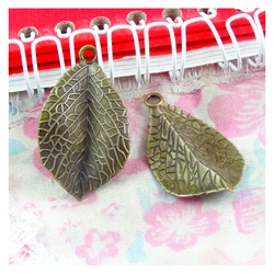 40pcs Tree leaf Charms Antique Bronze Plated Zinc Alloy Charms Pendants Metal Jewelry Findings Fit DIY 35.2*20.2MM