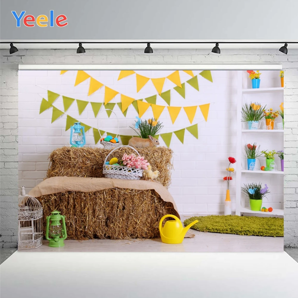 Yeele-خلفية حائط من الطوب الأبيض لصور الأطفال ، استوديو الصور ، الديكور ، الحجم المخصص ، لعيد الفصح السعيد ،