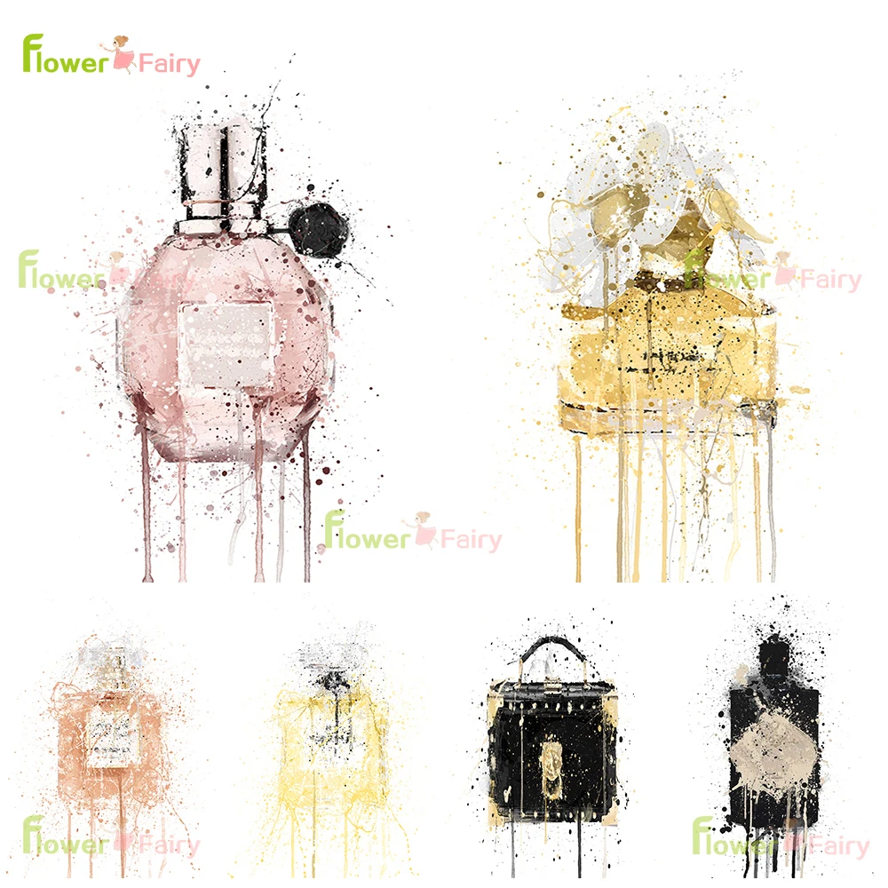 

Fashion Famous Perfume Nordic Poster Modern Magazine Posters Wall Art Canvas Painting Wall Pictures For Living Room Unframed