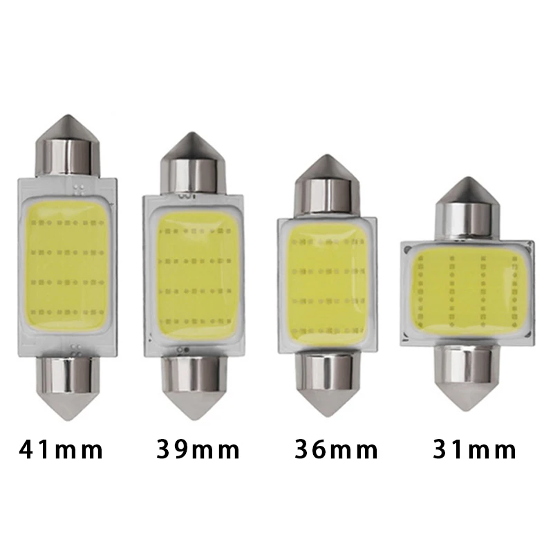 1 pz Auto C10W C5W LED COB festone 31mm 36mm 39mm 41mm 42mm 12V lampadine bianche targa automatica lettura interna cupola luci della porta