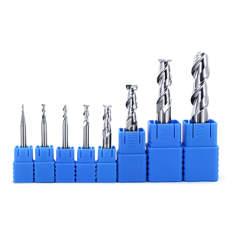 Aluminum Milling Cutter 2 Flute 1mm-12mm 2mm 3mm 4mm 5mm 6mm 8mm HRC50 Tungsten Steel Tools Endmills Milling Cutter Wood Cutting