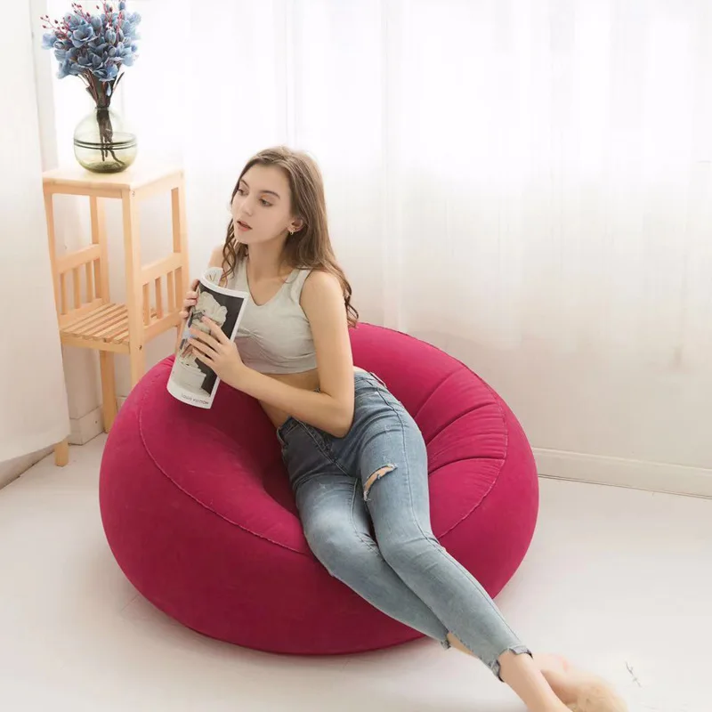 Inflatable Lazy Sofa Air Recliner Single Flocking Sofa