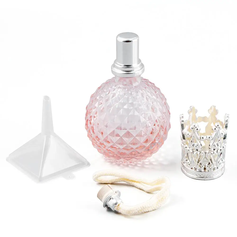 100ml Pink Catalytic Pineapple Fragrance Diffuser Aromatherapy Oil Tan Lamp Wick Kit Parfum Glass Bottle Ceramic Burner Gift