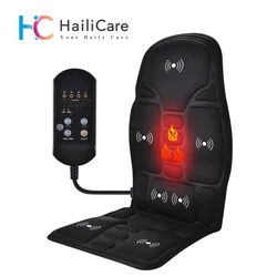 Electric Massage Chair Pad Heating Vibrating Back Massager Chair Cushion Car Home Office Lumbar Pain Relief With Remote Controls