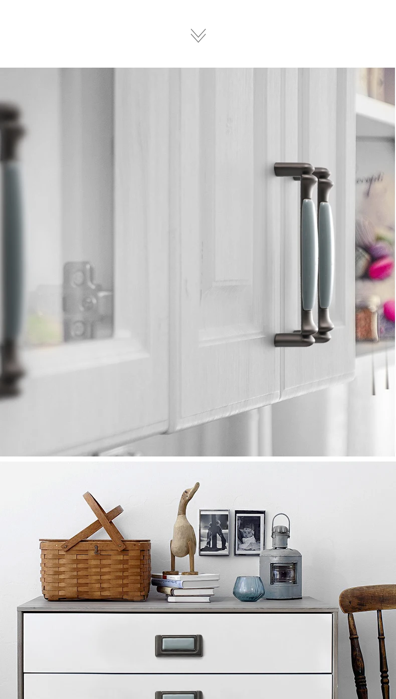 WV Blau Grau Keramik Schrank Möbel Hardles Wardrob Griff Tür Knosb Schrank Zieht Mediterranen Stil Schrank Tür Hardware – Detail 16