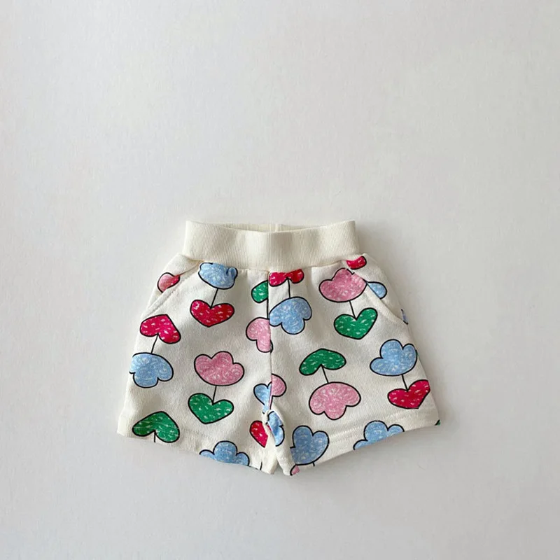 New Kids Baby Cute Balloon Print Clothing Sets Girls Boys Cotton Short Sleeve Sweatshirts Set Children Sport Shorts Suit