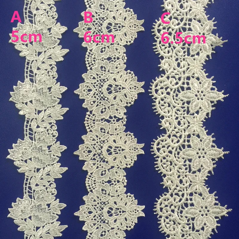 

5/6/6.5cm top quality tight embroidery polyester lace trim,XERY191028D