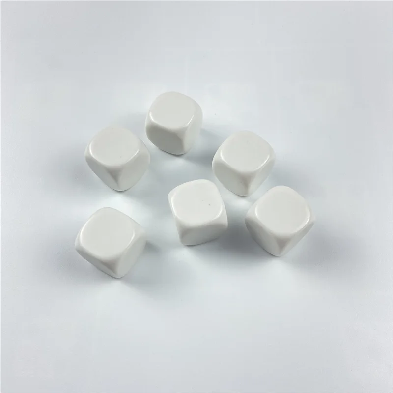 

5pcs White 22/25/30mm Blank Dice Acrylic Rounded Board game Corner D6 Blank RPG Dice Write DIY Carving Children Teaching Dice