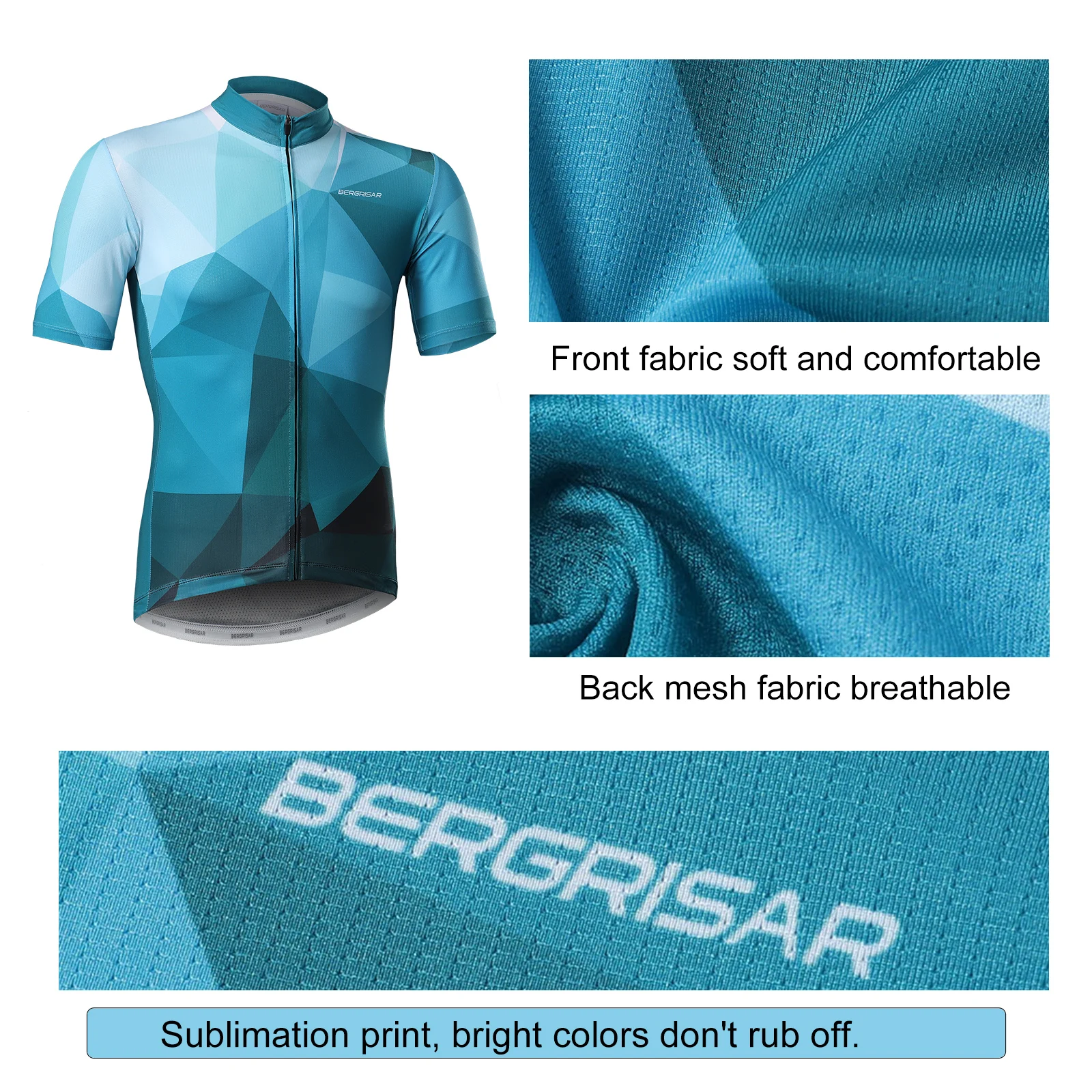 Maglia da ciclismo da uomo BERGRISAR Maglia da bici MTB Pro Team Downhill Abbigliamento da bicicletta da montagna Tricota Maillot Traspirante BGZ8