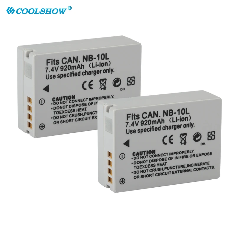 แบตเตอรี่กล้อง920MAh NB-10L NB 10L NB10L สำหรับ Canon SX50 HS SX50HS SX40 HS SX40HS G1 X G15 G16 SX60 HS G3X แบตเตอรี่
